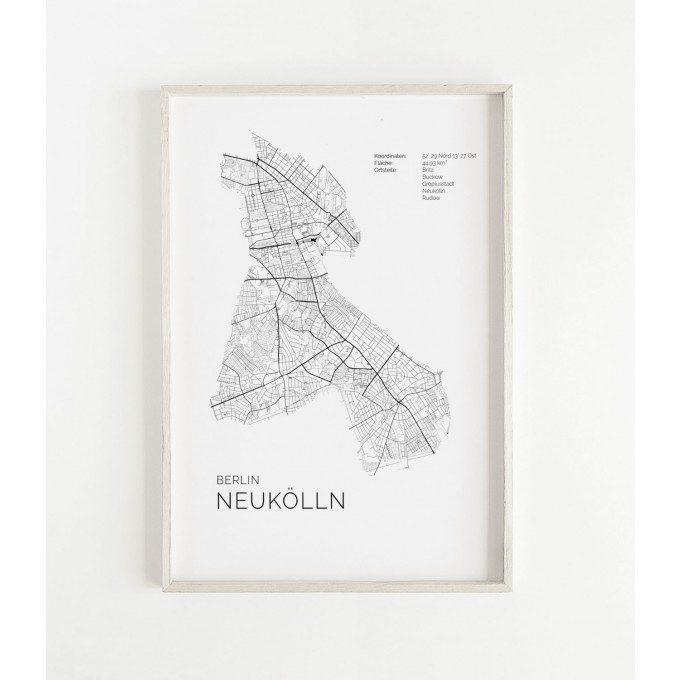 Karte BERLIN NEUKÖLLN als Print im skandinavischen Stil von Skanemarie