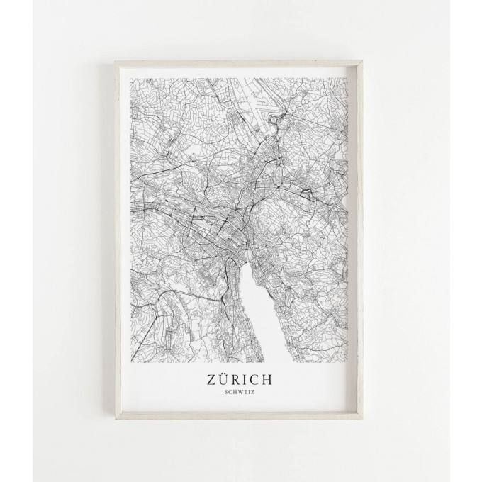 ZÜRICH als hochwertiges Poster im skandinavischen Stil von Skanemarie