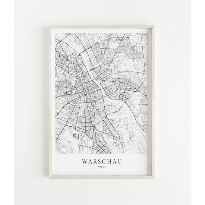 WARSCHAU als hochwertiges Poster im skandinavischen Stil von Skanemarie
