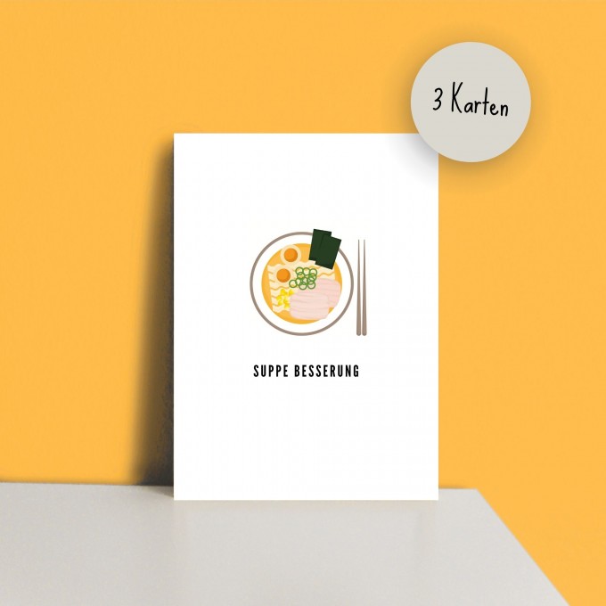 Genesung „Suppe Besserung“ / Postkarte A6 3er-Set / issgut