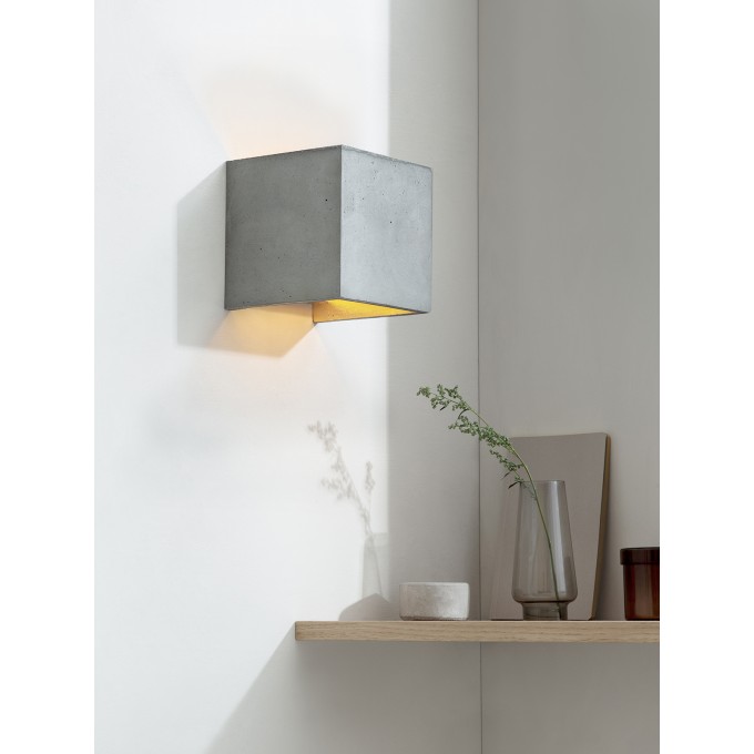 GANTlights - [B3] Wandlampe quadratisch Beton und Gold
