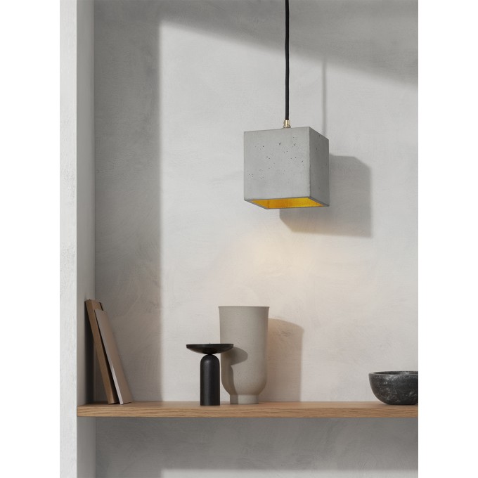 GANTlights - Beton Hängelampe [B1] dark Lampe Gold minimalistisch
