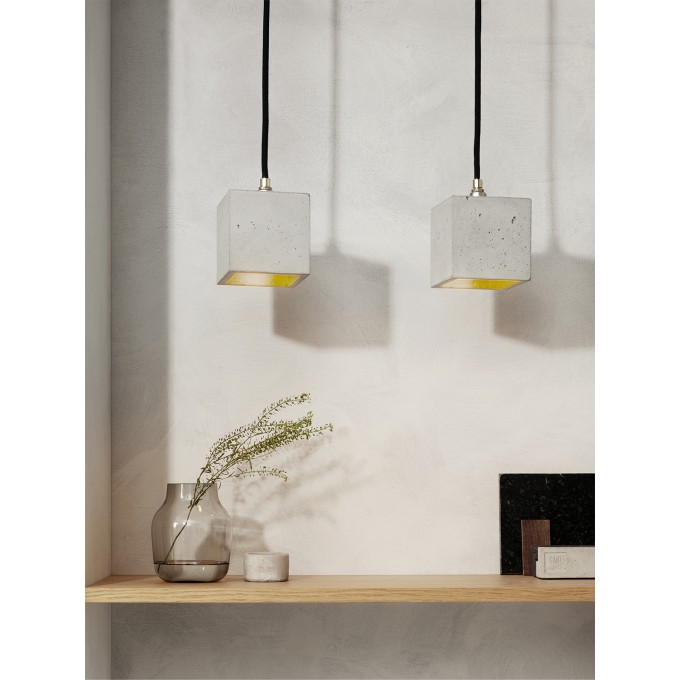 GANTlights - [B6] Hängelampe quadratisch klein
Beton und Gold