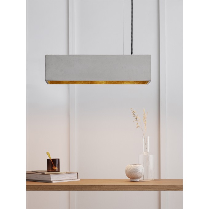 GANTlights - [B4] Hängeleuchte Beton Gold minimalistisch

