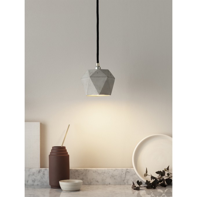 GANTlights - Beton Hängelampe [T2] Lampe Gold trianguliert