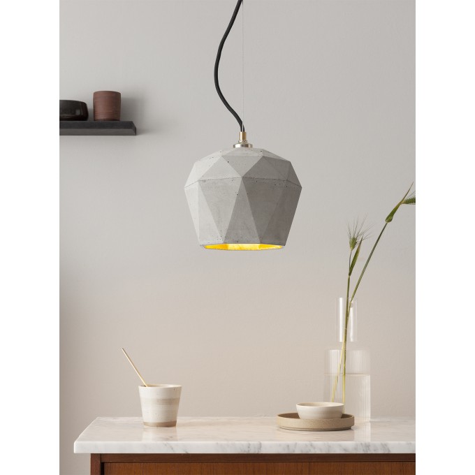 GANTlights - Beton Hängelampe Lampe Gold trianguliert  [T3] 