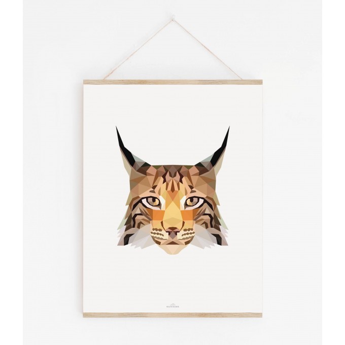 LUCHS Poly Art als hochwertiger Print im minimalistischen Stil von Skanemarie – Poster, Wandbild