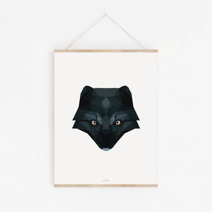 POLARFUCHS Poly Art als hochwertiger Print im minimalistischen Stil von Skanemarie +++ Poster, Wandbild