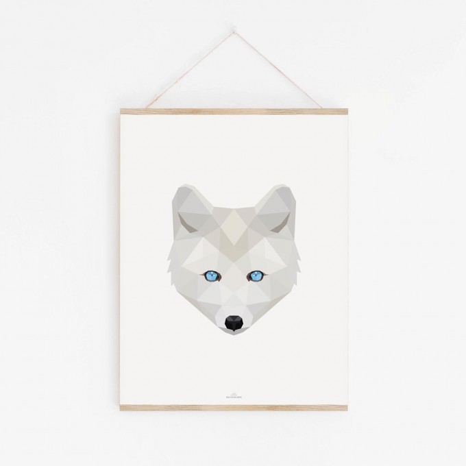 POLARFUCHS Poly Art als hochwertiger Print im minimalistischen Stil von Skanemarie +++ Poster, Wandbild