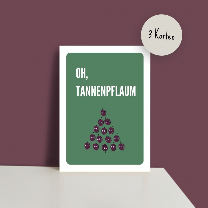 Weihnachten „Oh, Tannenpflaum“ / Postkarte A6 3er-Set / issgut