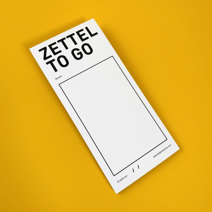 Bob and Uncle Design ZETTEL TO GO / Notiz Block / 2er-Set