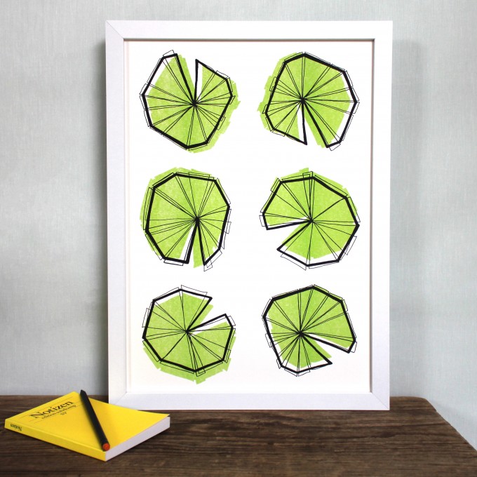 Handsignierte Risographie "Nymphaea" [umweltfreundlicher Artprint von woelfins]