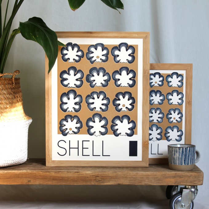 Handsignierte Risographie "Shell" [umweltfreundlicher Artprint von woelfins]