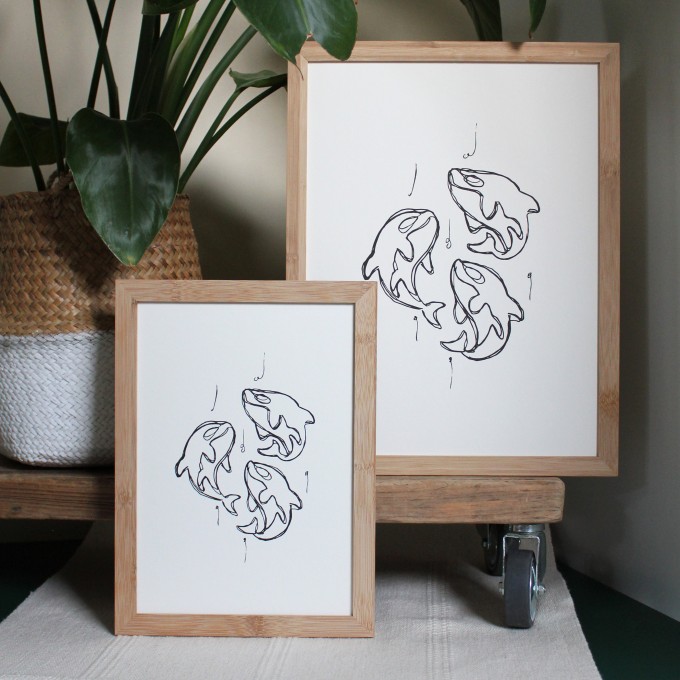 Limitierte Risographie "3 Häuptlinge" [umweltfreundlicher Artprint von woelfins]