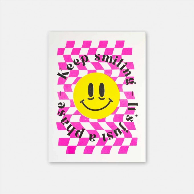 Riso-Poster Keep Smiling – Brunhilda