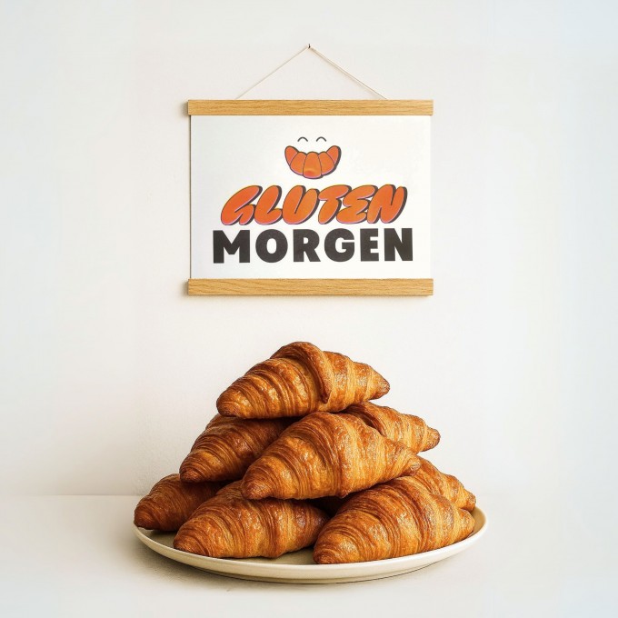 Riso-Poster Gluten Morgen & Magnetischer Aufhänger – Brunhilda