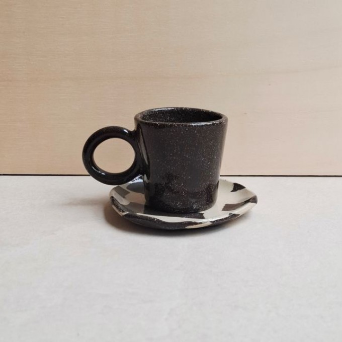 Skelini - handgemachte Espresso Tasse braun
