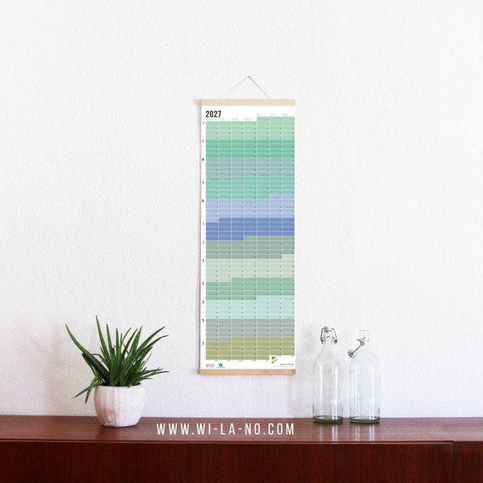 2027 Wandkalender „Pastell-Türkis“ - Das Original von Wi-La-No | Jahresplaner | Beidseitig bedruckt | Limited Edition | 100% Recyclingpapier 