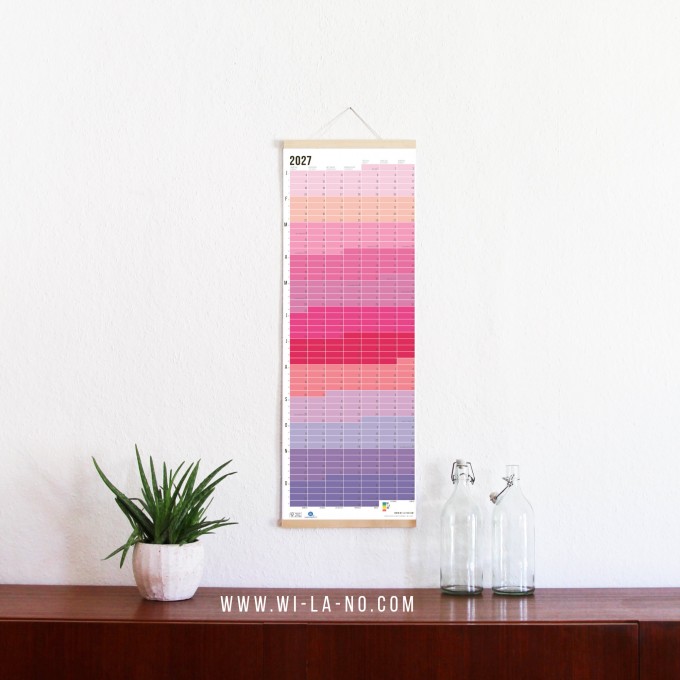 2027 Wandkalender „Pink-Rosé-Violett-Lila“ - Das Original von Wi-La-No | Jahresplaner | Limited Edition | 100% Recyclingpapier | beidseitig bedruckt