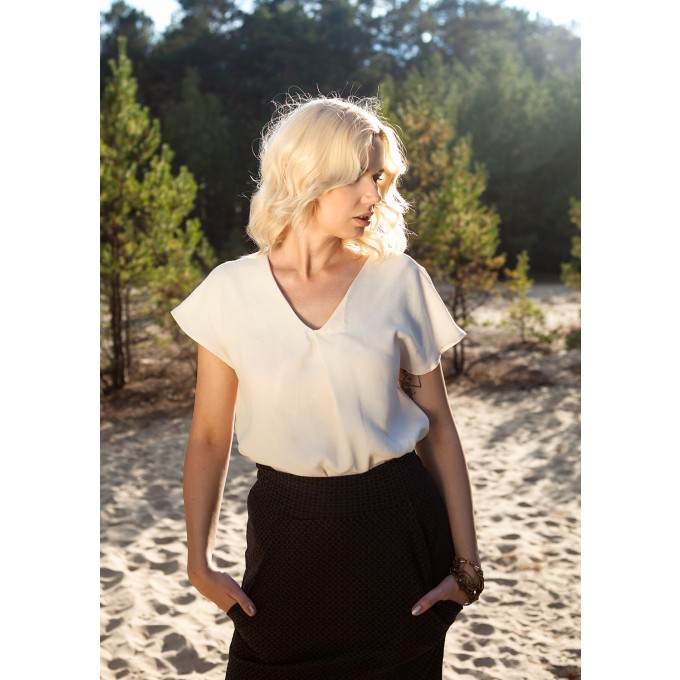 WiDDA - BLUSE “OFF BEAT” AUS TENCEL IN OFFWHITE