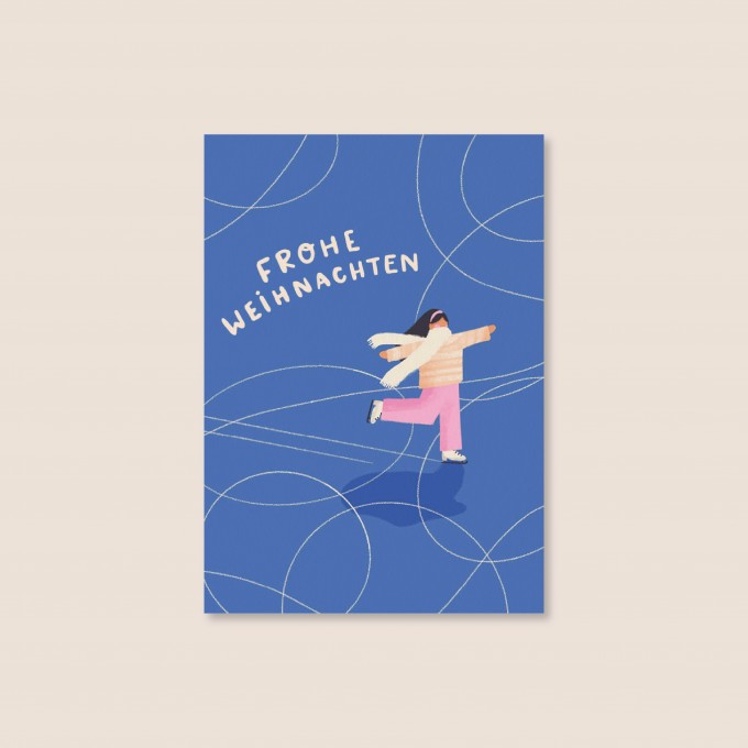 Eisläuferin / Postkarte A6 / Svea Hansohn Illustration