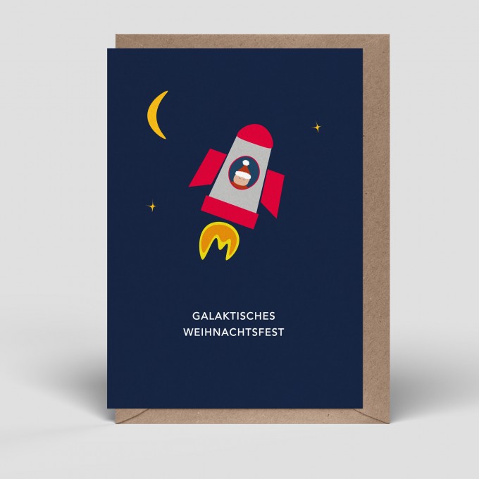 Klappkarte - Weihnachten - Rakete - Nr. 294 - Naturbedacht