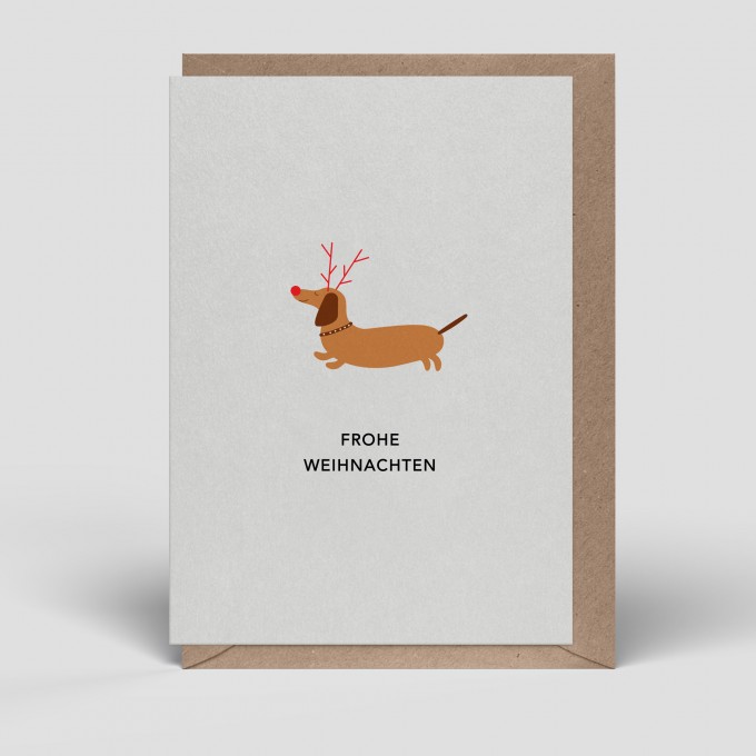 Klappkarte - Weihnachten - Dackel - Nr. 295 - Naturbedacht