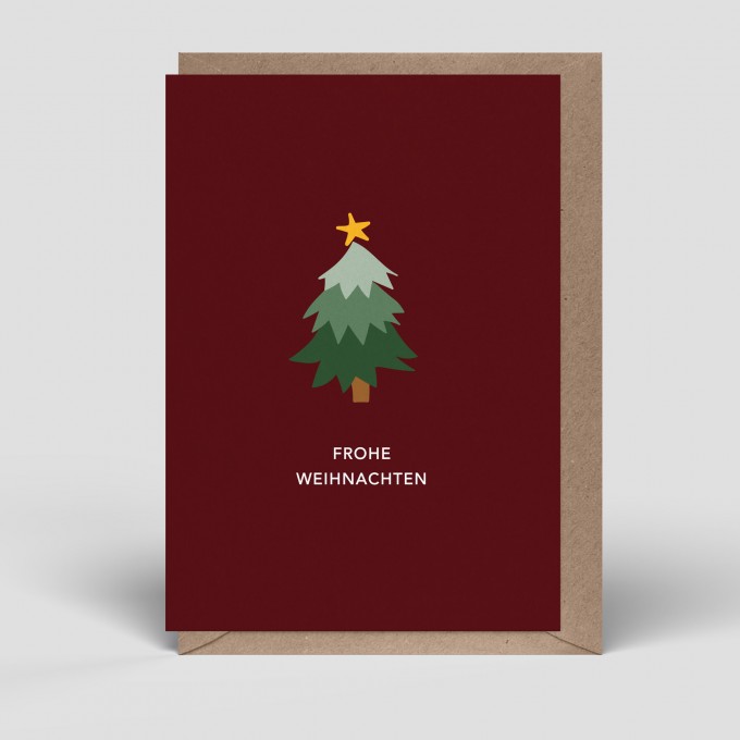 Klappkarte - Weihnachten - Tannenbaum - Nr. 297 - Naturbedacht