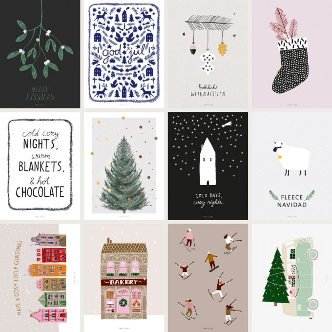 typealive / Weihnachtskarten-Set / 12er SET "ADVENT"