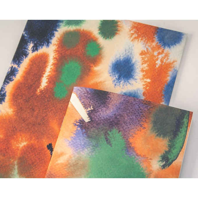2er Set Notizhefte Aquarell orange grün // Papaya paper products
