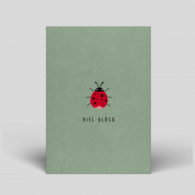 Postkarte - Viel Glück - Marienkäfer - Nr. 50 - Naturbedacht