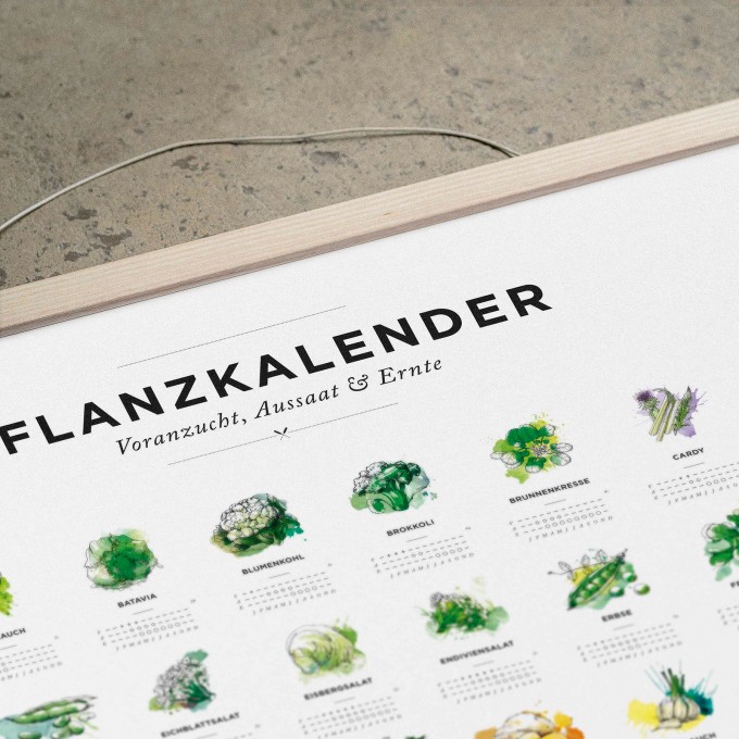 50x70cm Pflanzkalender und Aussaatkalender für den Garten