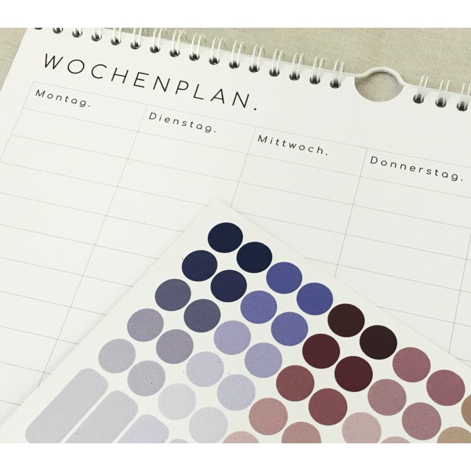 Wochenplaner mit Aufklebern - SANS.