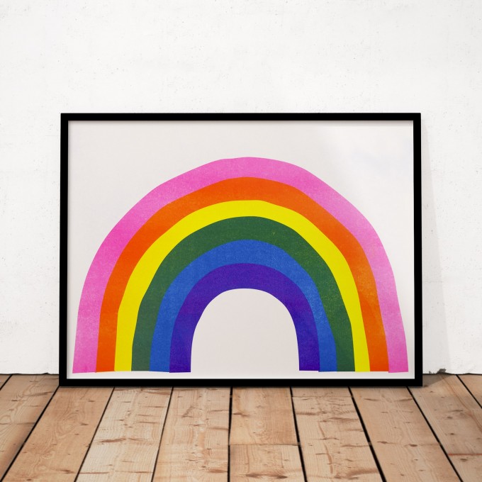 Risographie Poster – Artprint Regenbogen – HERR & FRAU RIO