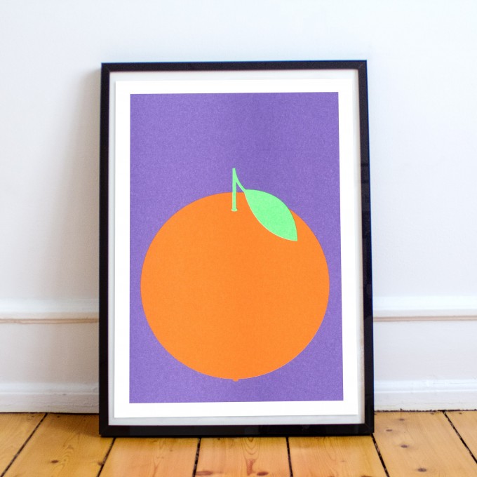 Risographie Poster – Artprint Orange – HERR & FRAU RIO