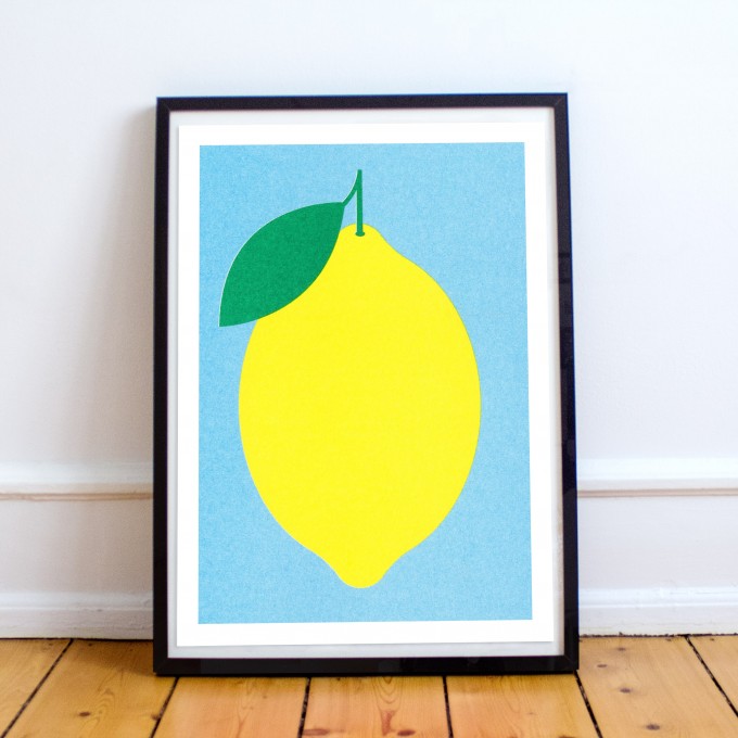 Risographie Poster – Artprint Zitrone – HERR & FRAU RIO