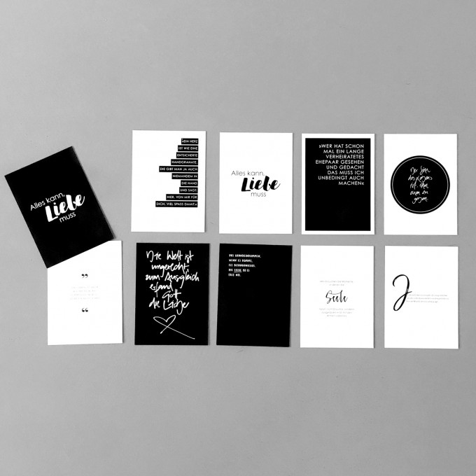 Love is the new black – Postkarten-Set "Alles kann, Liebe muss"