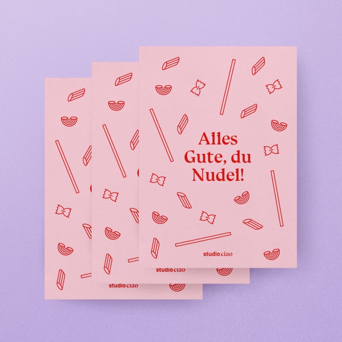 Alles Gute, du Nudel! / 3er Postkartenset – studio ciao