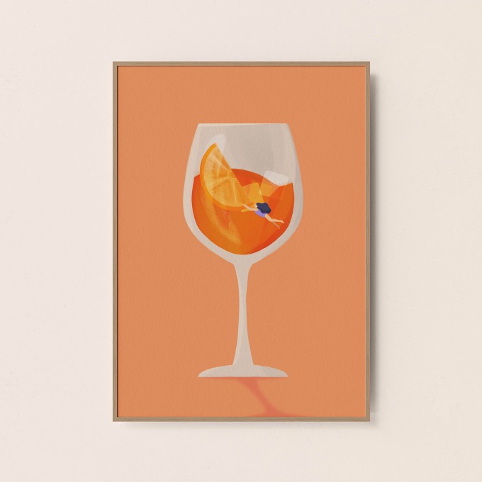 Aperolglas / Kunstprint A3 / Svea Hansohn Illustration