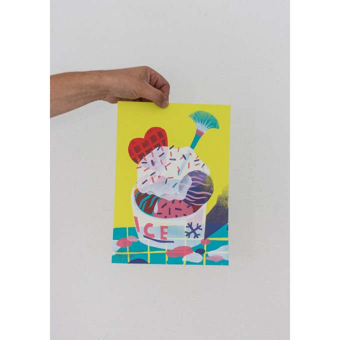 Martin Krusche – Stencil Artprint »Eisbecher Liebe« DINA4