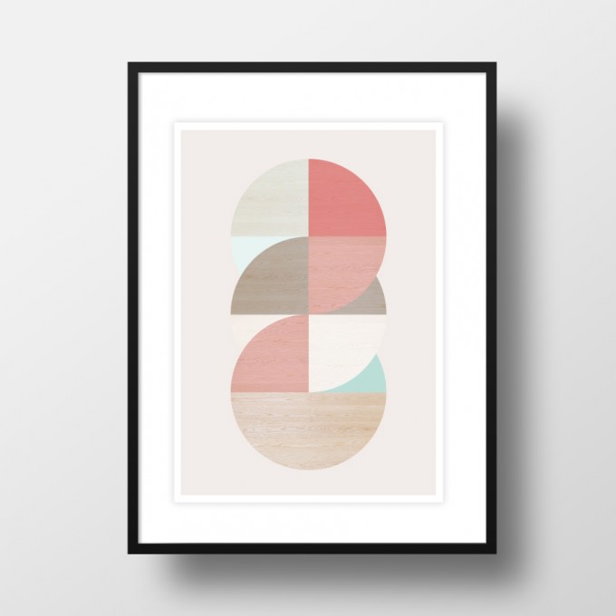 Amy & Kurt Berlin A4 Artprint "Wooden circles"