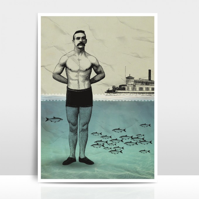 Amy & Kurt Berlin A4 Artprint "Beachboy"