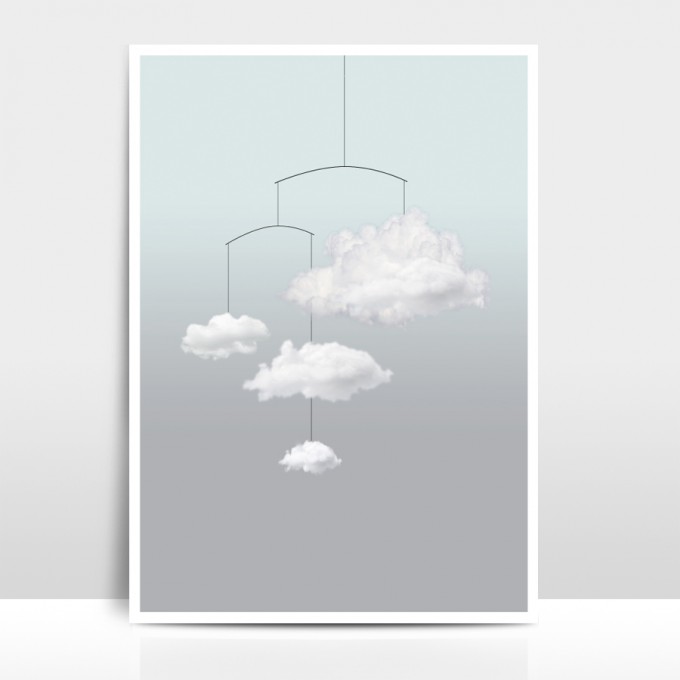 Amy & Kurt Berlin A3 Artprint "Wolkenmobile"