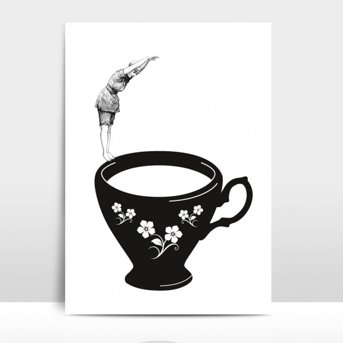 Amy & Kurt Berlin A3 Artprint "Kopfsprung in Teetasse"