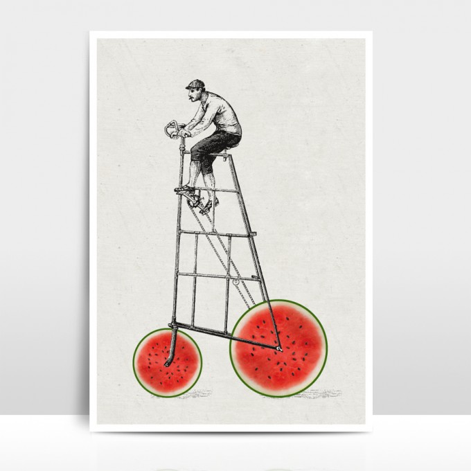 Amy & Kurt Berlin A3 Artprint "Melonenradler"