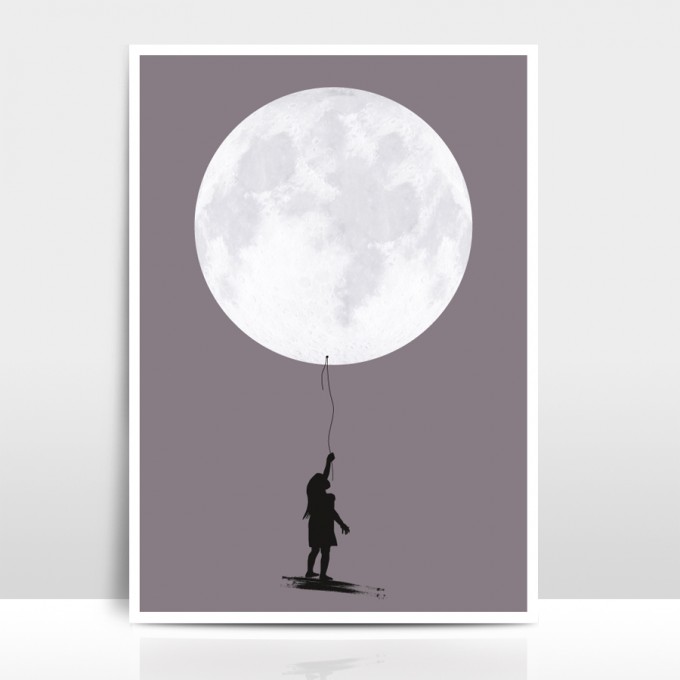 Amy & Kurt Berlin A3 Artprint "Moonballoon"