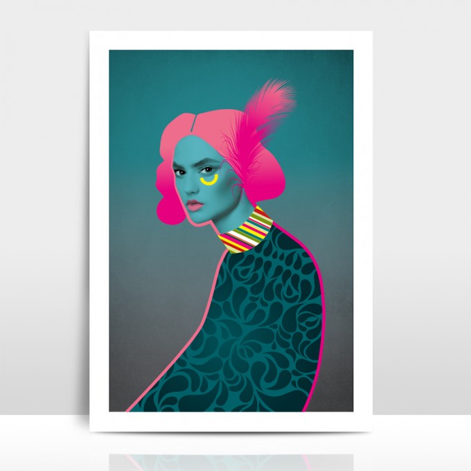 Amy & Kurt Berlin Artprint "Neon Charly"