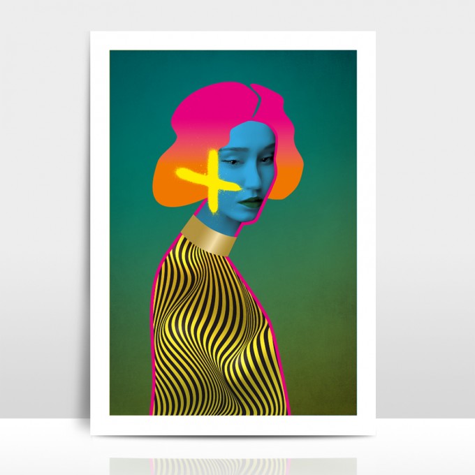 Amy & Kurt Berlin A4 Artprint "Neon Goldie"
