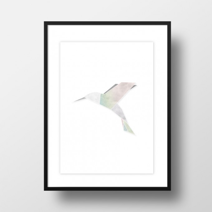 Amy & Kurt Berlin A4 Artprint "Origami Kolibri"