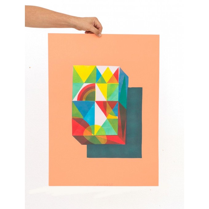Martin Krusche – Stencilprint »Quader 2« 50x70cm